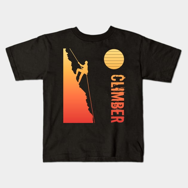 climber Kids T-Shirt by Ntdesignart